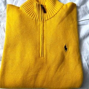 Polo by Ralph Lauren 💯 Cotton Half Zip Yellow Sweater